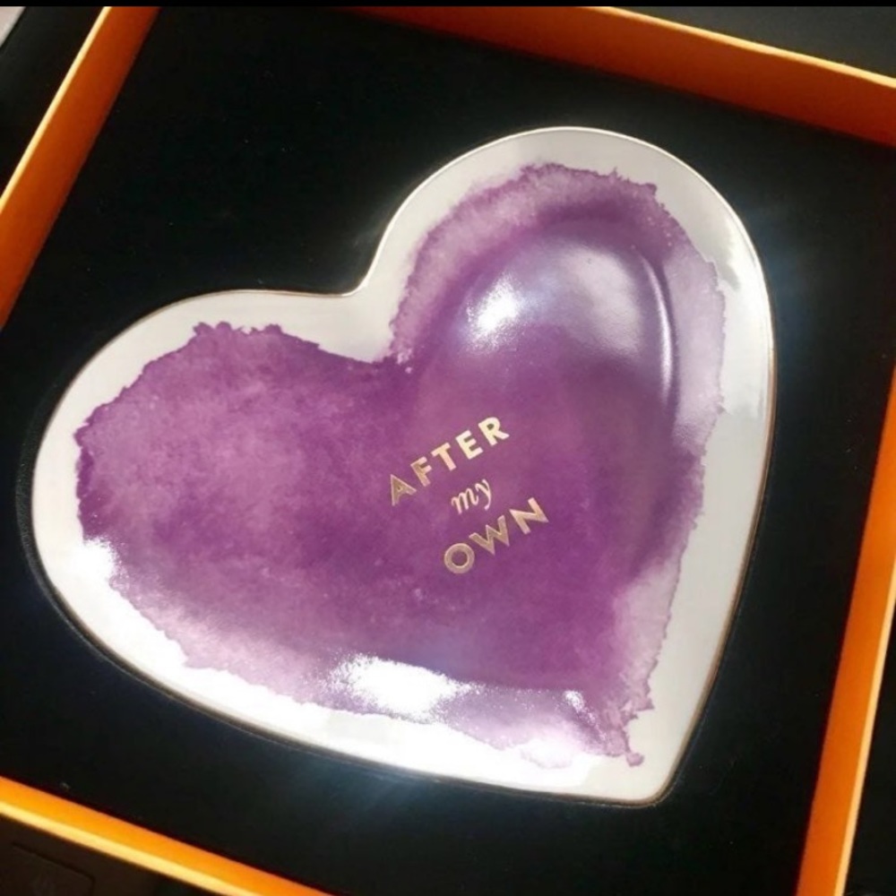 Kate Spade NIB 24K Gold Heart Pure Posy Dish Lenox